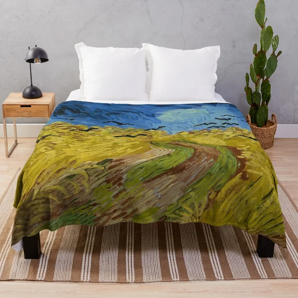 Фланелевое одеяло &quotПшеничное поле с воронами Винсента Ван Гога (1890)&quot