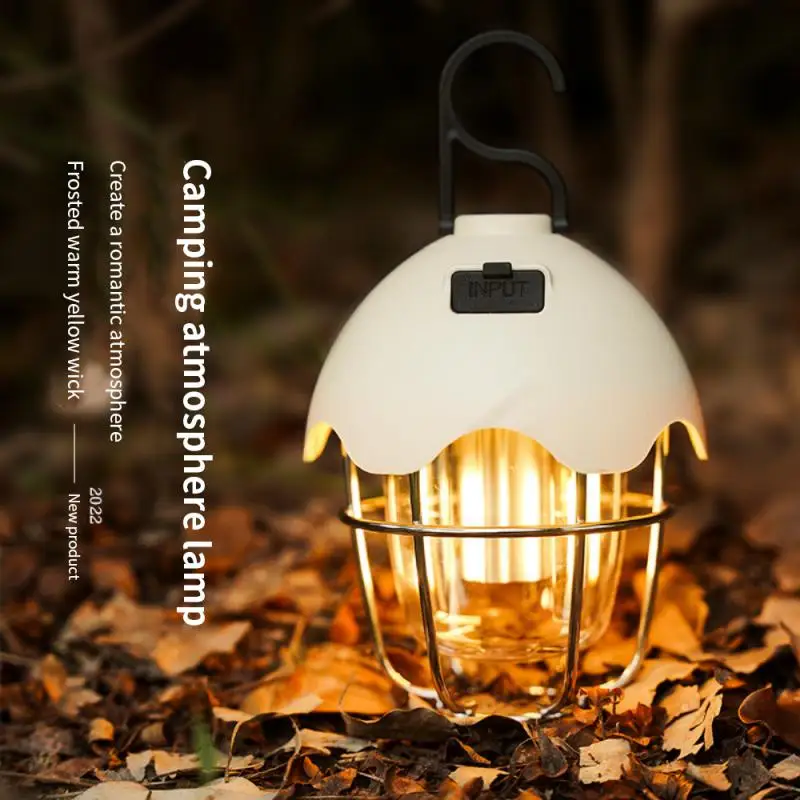 

Светодиодный лампа для кемпинга в стиле ретро, Подвесная лампа для палатки, водонепроницаемое освещение для кемпинга с регулируемой яркостью, уличная лампа для палатки, аварийный фонарь