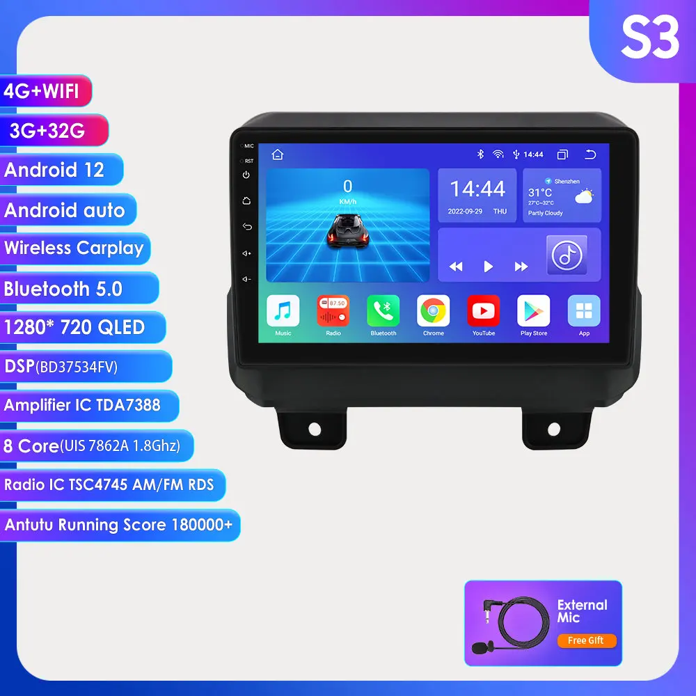 

Автомагнитола 2DIN на Android для Jeep Wrangler JL Gladiator 2018 -2021, автомобильный мультимедийный видеоплеер с GPS-Навигатором, Авторадио с Wi-Fi и RDS