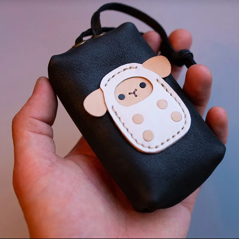 New arrival genuine leather key wallets for women Original design Cute key holder pocket with zipper  Key chain  key organizer