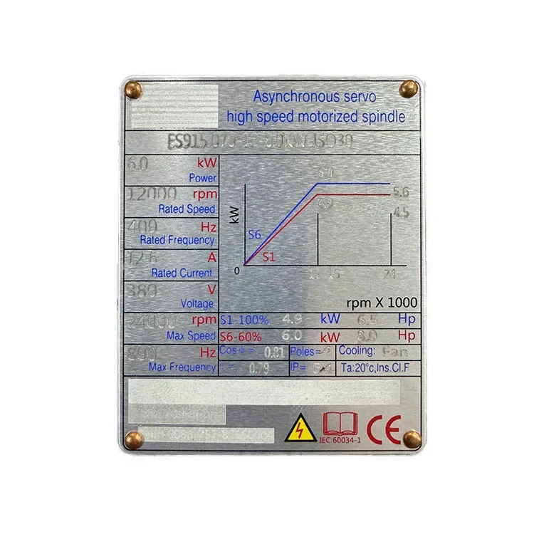 Короткий носовой 353 мм 24000 об/мин 4 5 кВт ISO30 двигатель шпинделя с ЧПУ по дереву