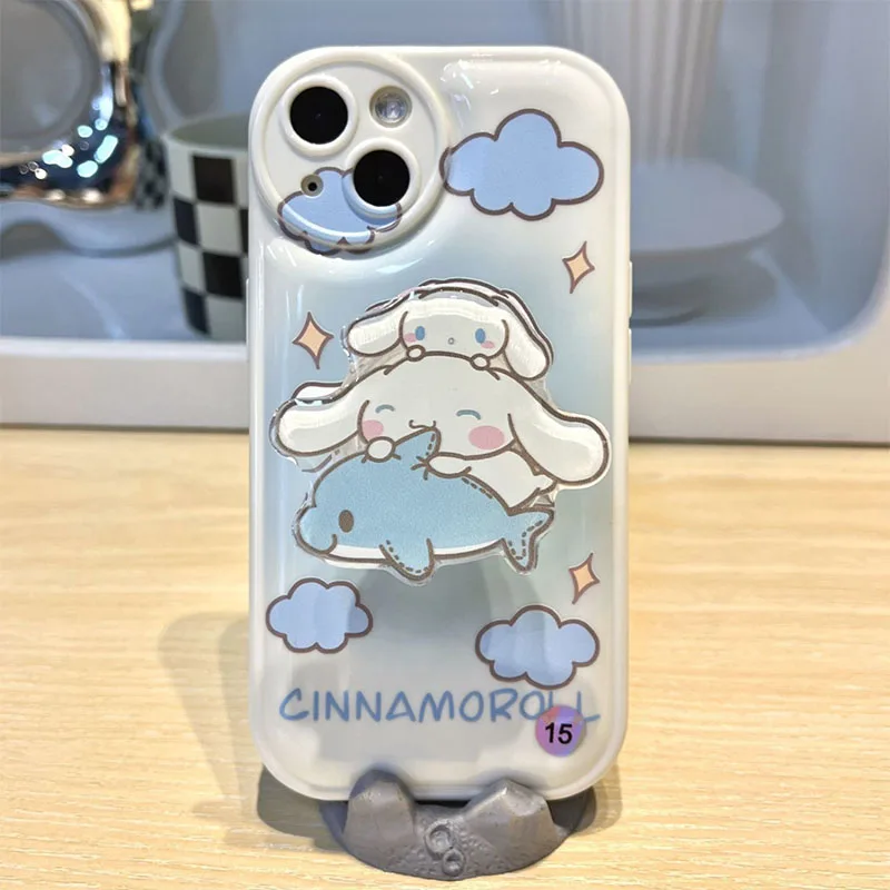 

Sanrio Anime Character Cinnamoroll Cute Cartoon Iphone13 Yunduoyugui Dog Big Wave All-Inclusive Mobile Phone Case Anti-Fall Gift