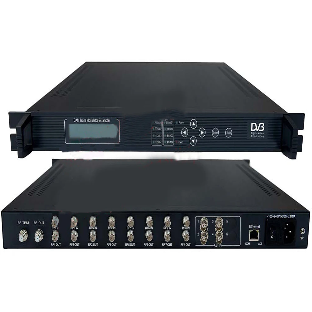 

8-channel Integrated National Standard DTMB Modulator Dexin Solution Digital TV QAM Modulator