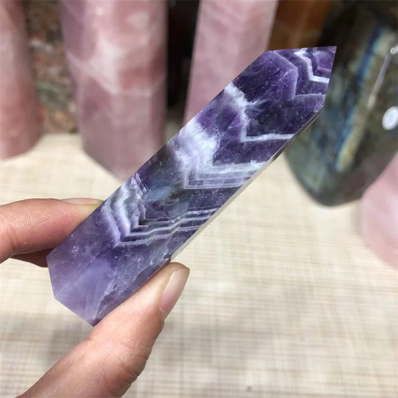 

Polished Quartz Gems Crystal Natural Stones Dream Amethyst Wand Point Tower Healing Reiki Gemstones Home Decoration