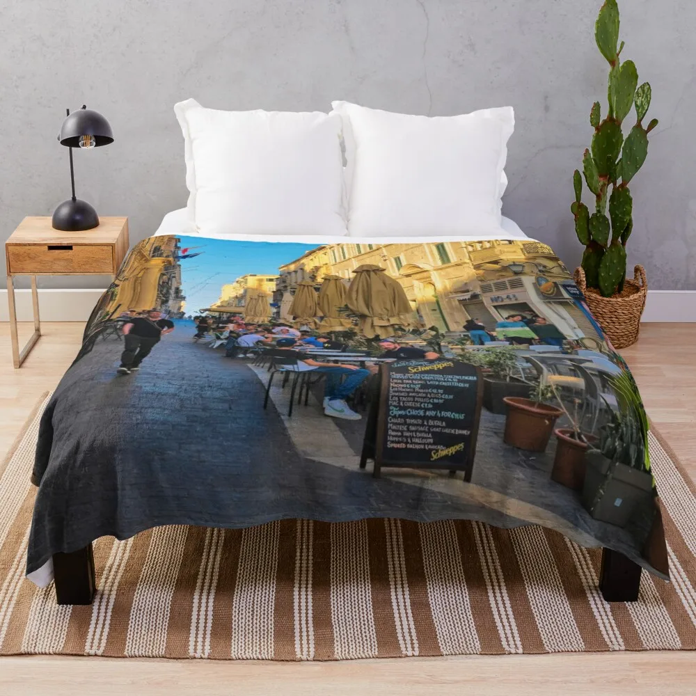 Одеяло Al Fresco dining in Merchants Street Valletta тяжелое одеяло для сна на Хэллоуин фланелевые