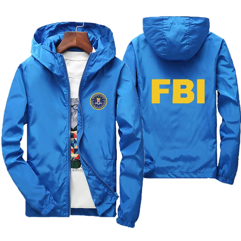 Fashion Zipper Men Women Hoodies Jacket FBI Print Sport Hip Hop Casual Zip Up Unisex Long Sleeve Hoodie Coat Top 7XL