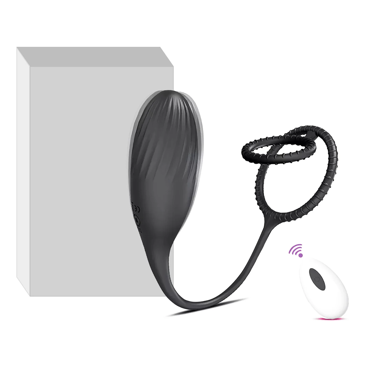 Вибратор с кольцом на член и анальной пробкой кольцо для пениса дистанционным