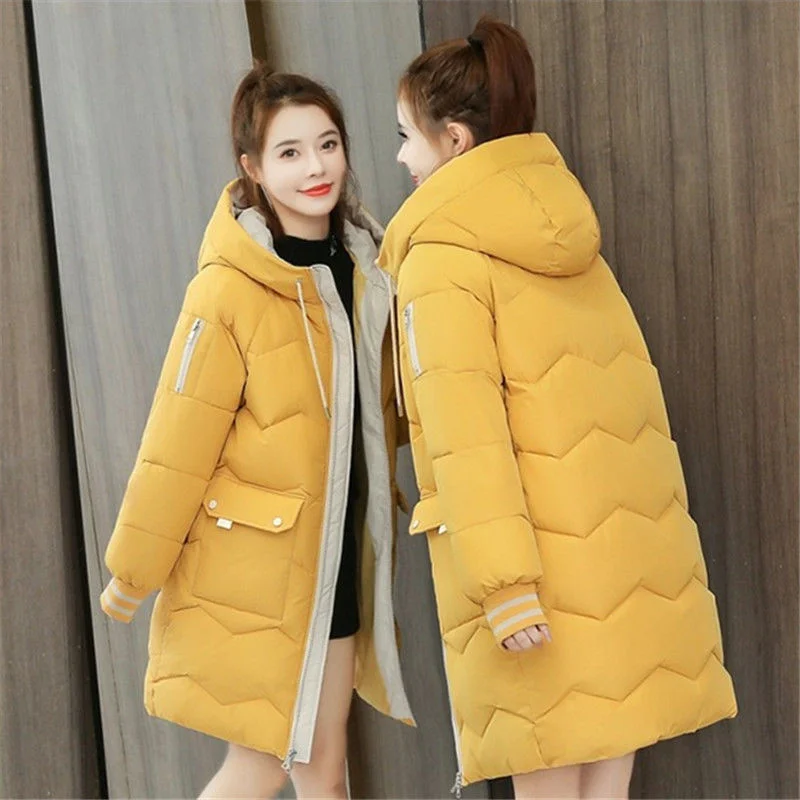 Down Jacket Female Winter 2023 Quilted Coat Spring Parka Demi-season Oversize Zipper Casual Fashion New In Outerwear Hooded