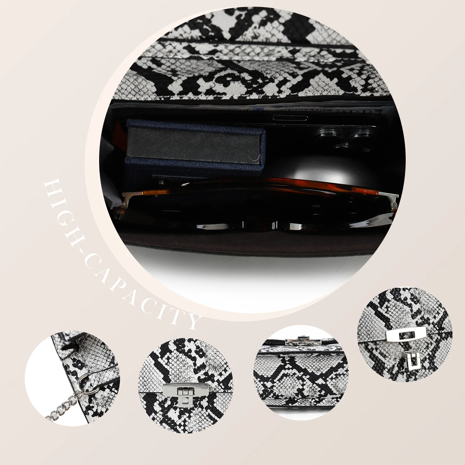 Женская сумка из искусственной кожи со змеиным узором