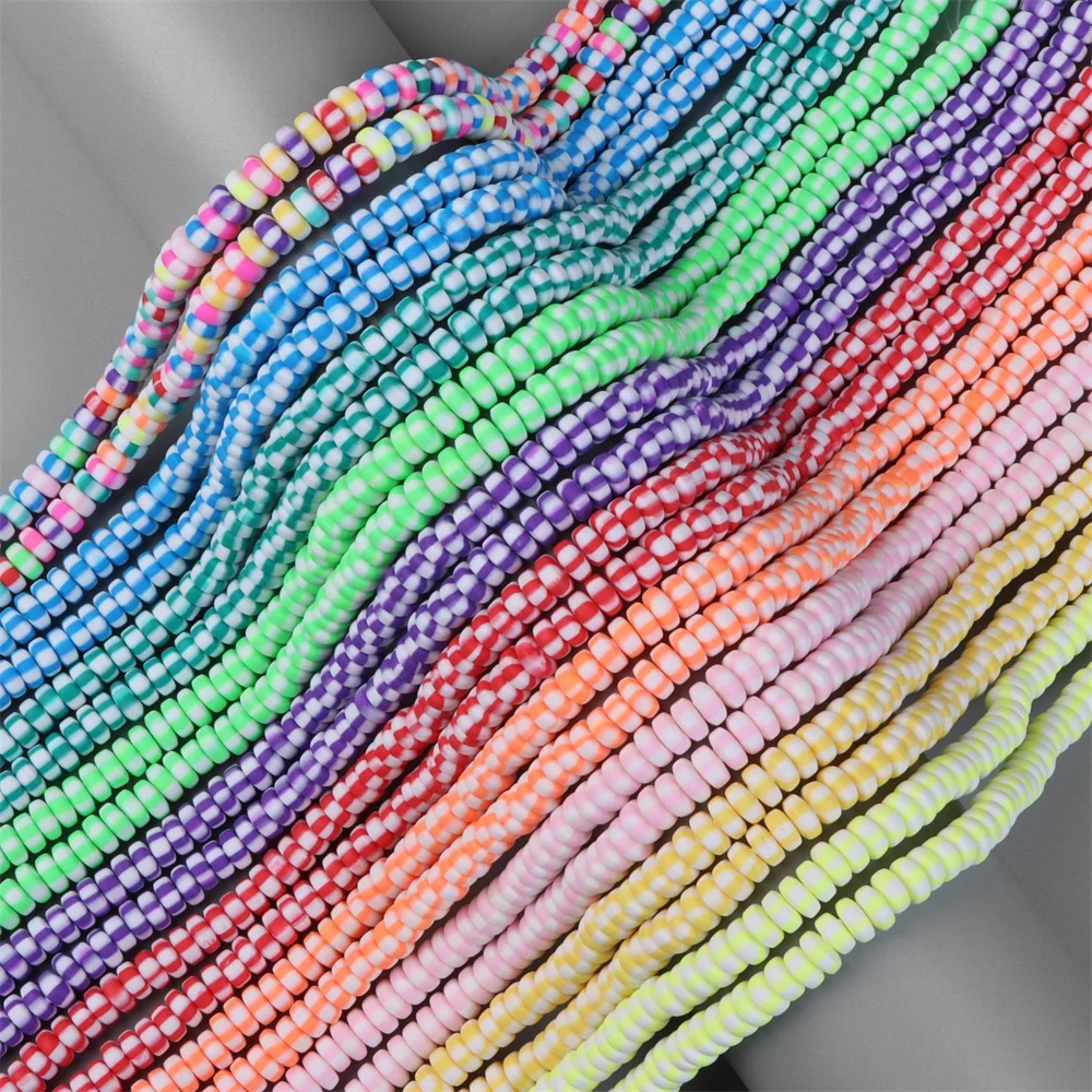 

Flat Round Polymer Clay Beads Multicolor Wheel Abacus Shape Spacer Beads for Handmade Jewelry Making DIY Fashion Bracelet