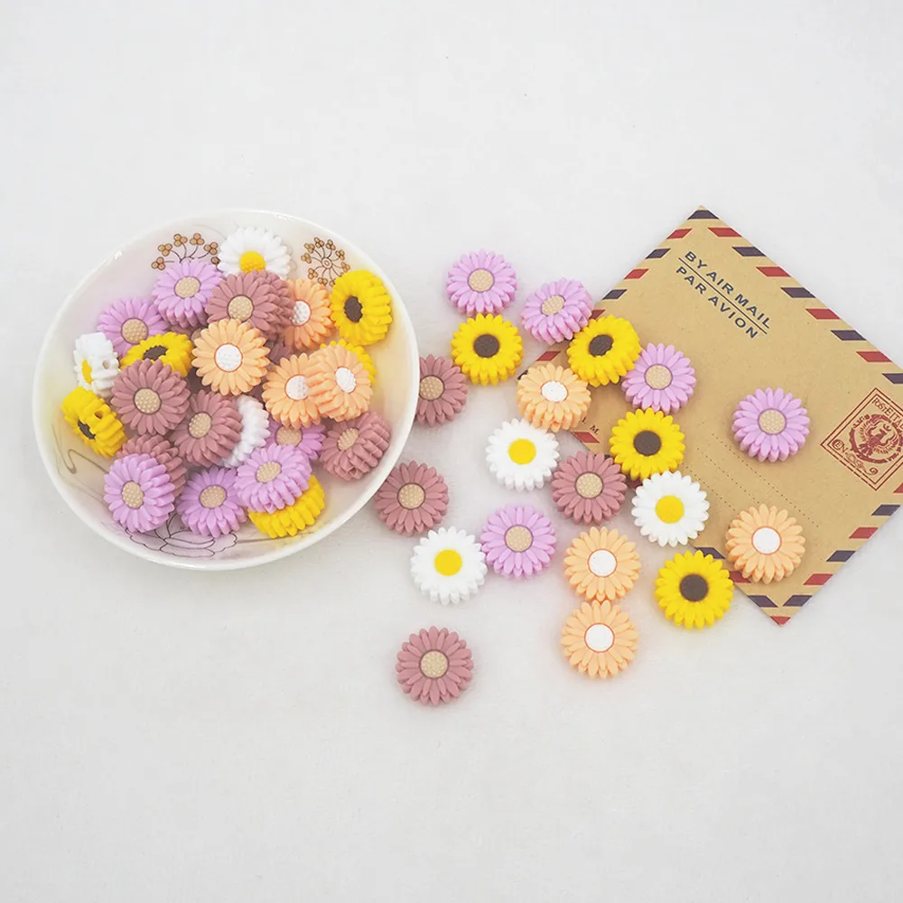 Chenkai 10 шт. бусины в виде подсолнуха детские силиконовые не содержащие бисфенола А