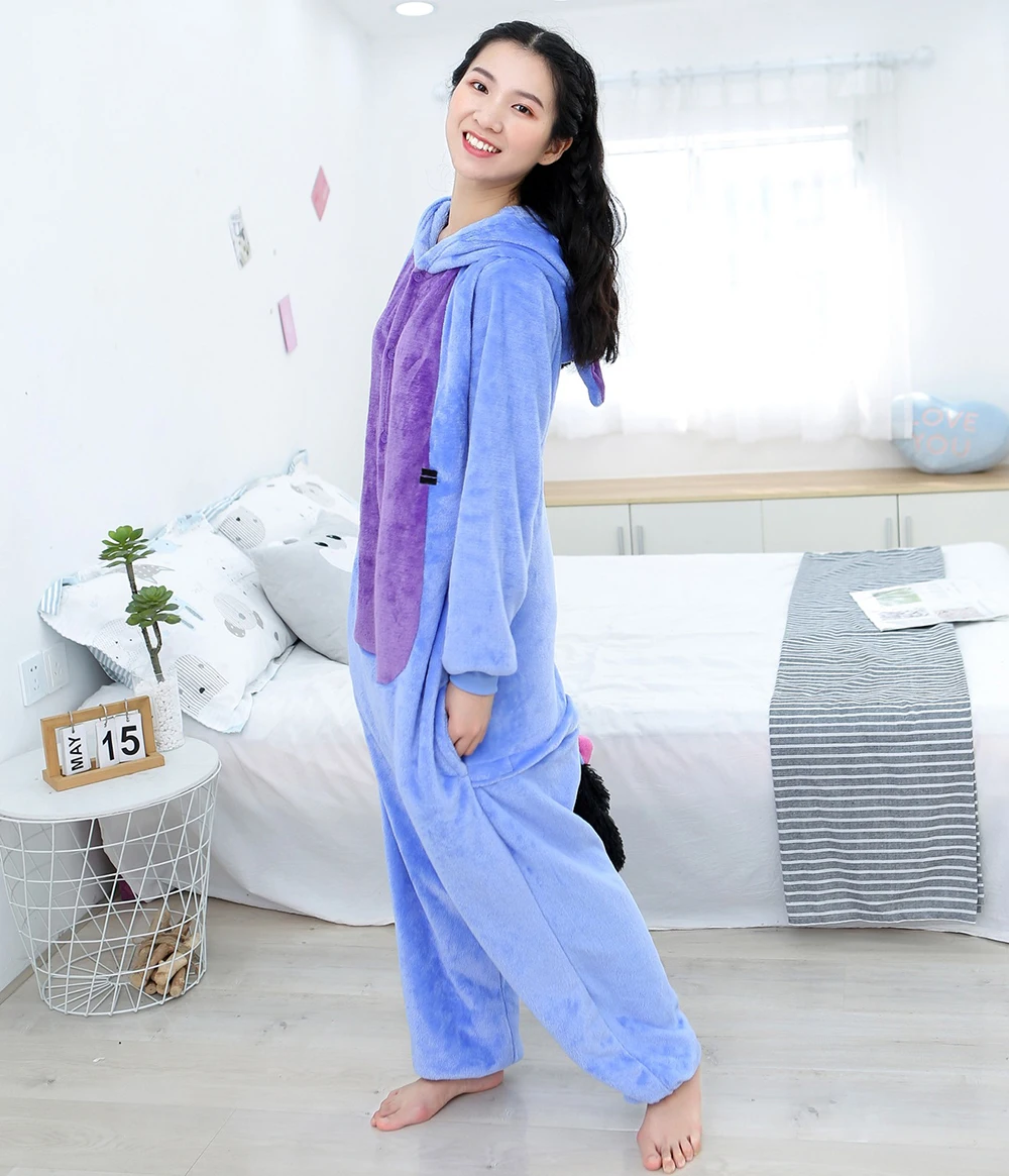 Adults Winter Animal Pajamas Sets With One Tail Two Horns Cartoon Horse Sleepwear Cosplay Costume Polyester Comfortable Cute