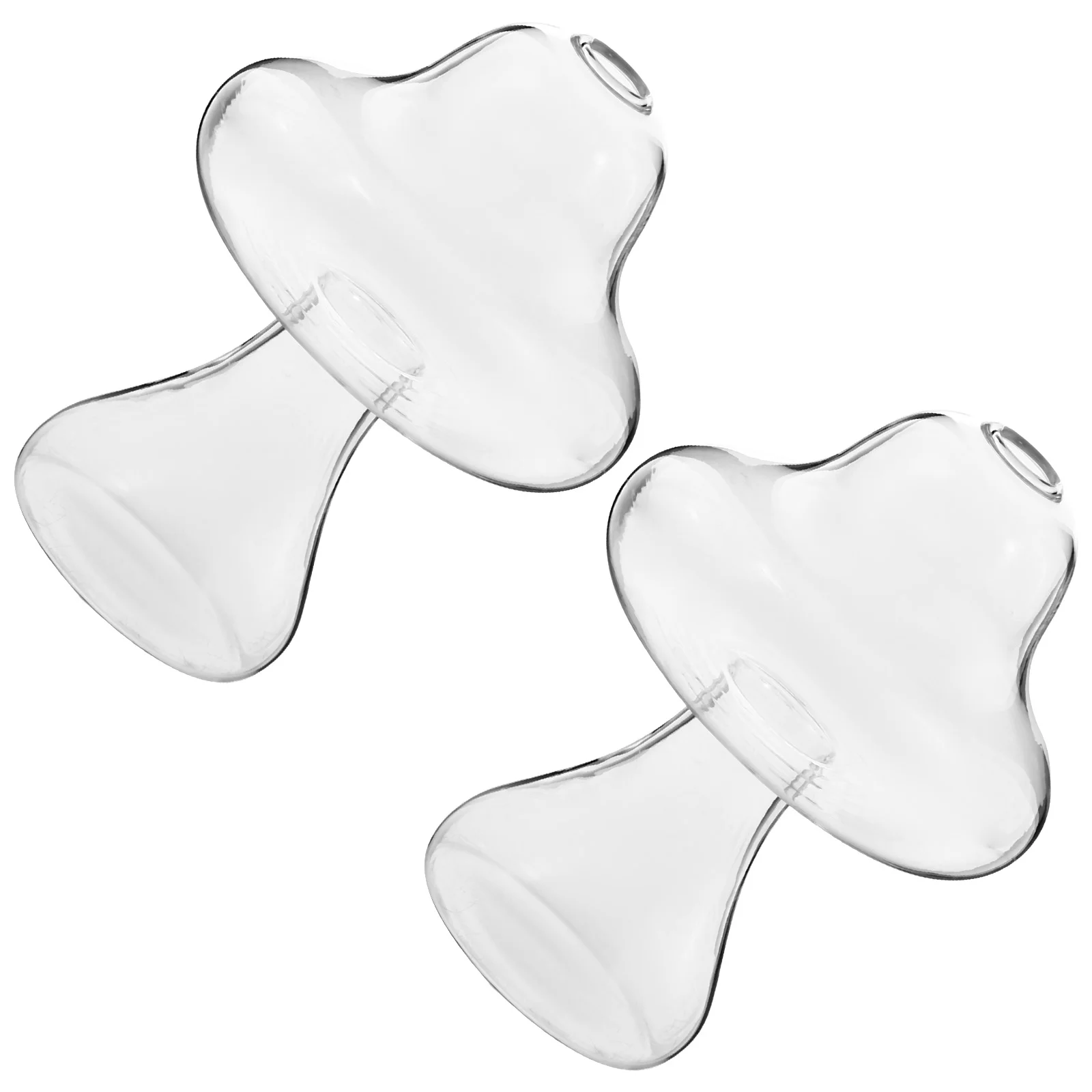 

2Pcs Mushroom Shaped Glass Vases Decorative Vase Creative Floral Arrangement Vase