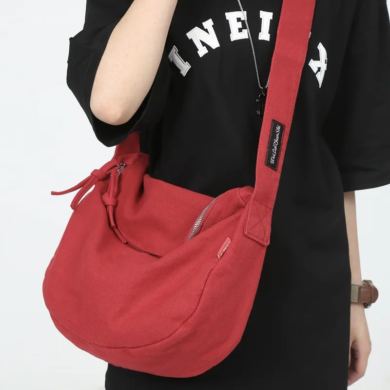 

Simple Large Capacity Shoulder Bag Lazy Style College Student Classroom Bag Solid Color Crossbody Bag for Women