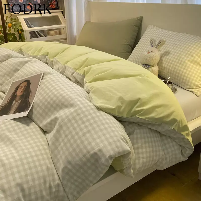 

4pcs Bed Linen 2 Bedrooms Sheet Set Comforter Cover for Double Bedding Bedspreads Twin Queen Size Nordic Aesthetic Sleeping Kids