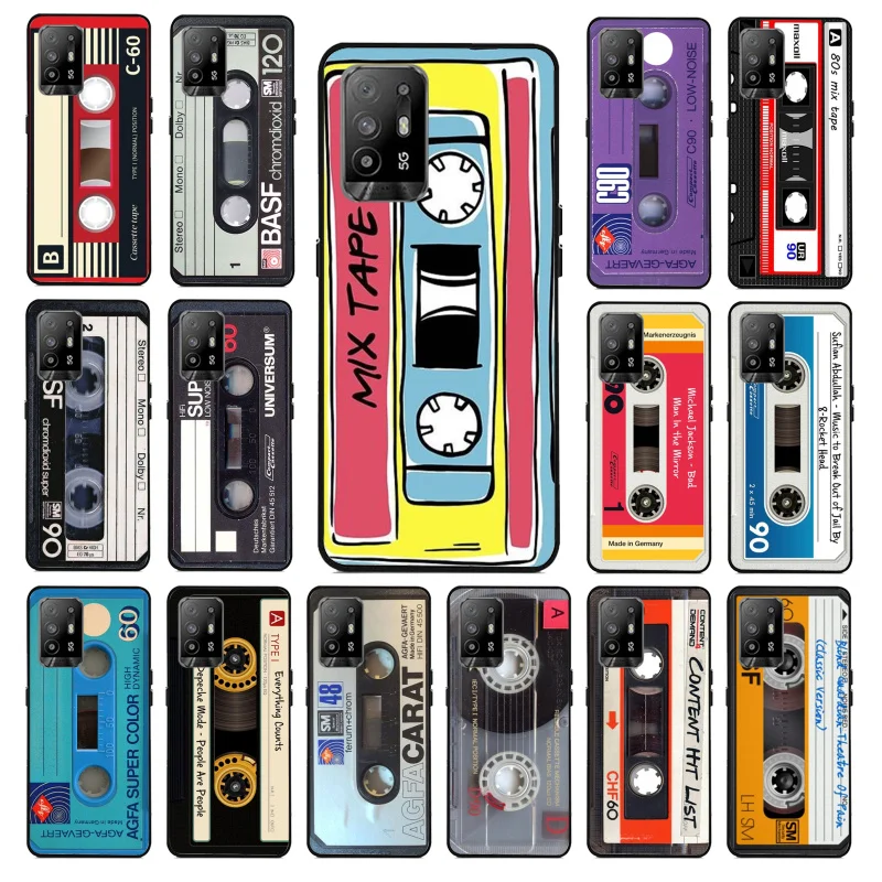 

Vintage Cassette Tape Retro Phone Case for OPPO A54 A74 A94 A53S A9 A5 A15 A16 A91 A96 A76 Reno8 8Pro Reno2 Z