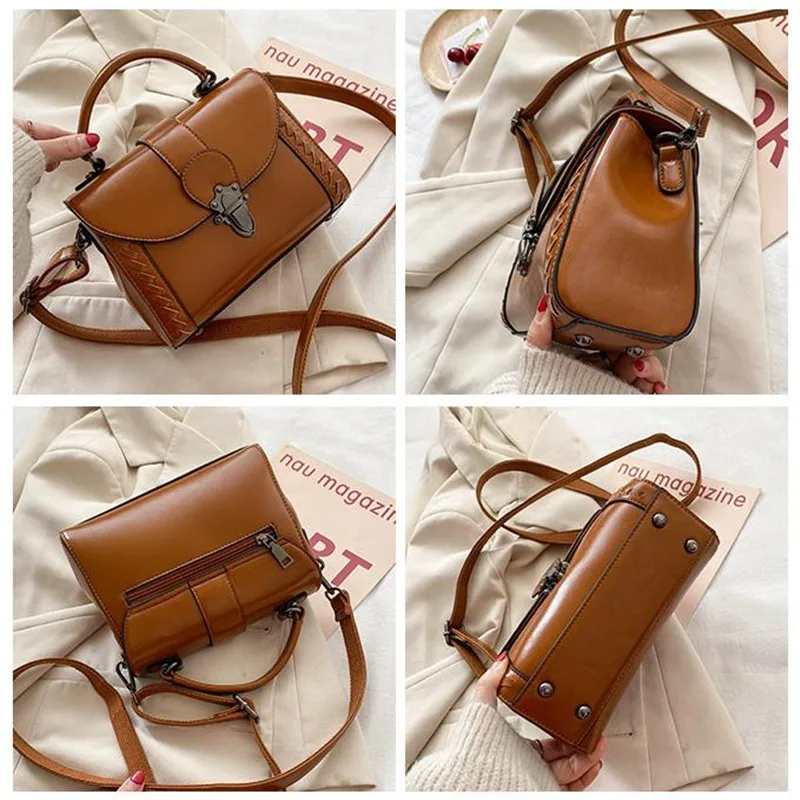 2023 Luxury Retro Shoulder Bags Women Versatile Crossbody Messenger Bag High Quality PU Leather Ladies Casual Vintage Handbag