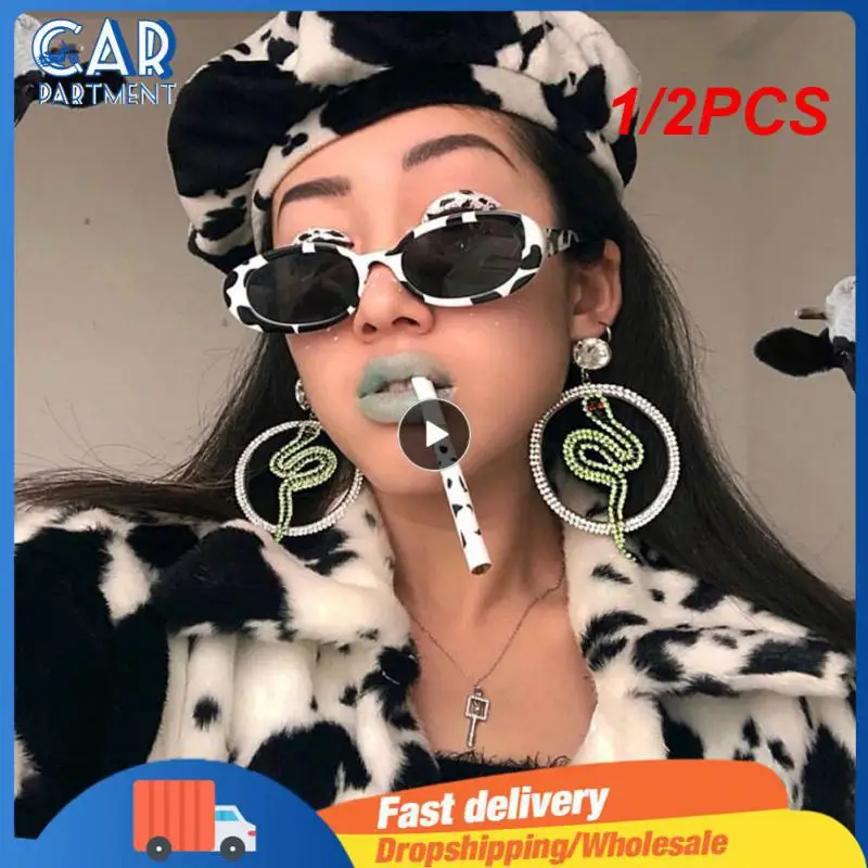 

1/2PCS Retro Sunglasses for Women Small Oval Frame Sun Glasses Fashion Shades Polarized Eyewear UV400 Sunglasses