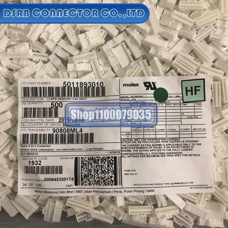 

500 шт./партия, новые и оригинальные 501189-3010 5011893010 30P