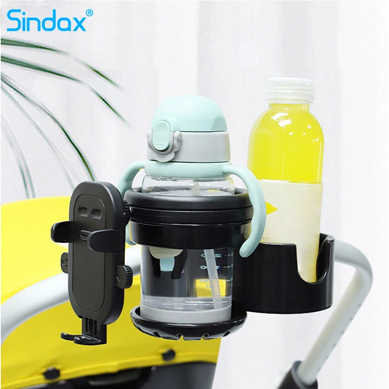 

3-in-1 Baby Stroller Cup Holder Phone Support 360 Rotation Universal Baby Accessories For Outdoor Pushchair Carriage Organizers