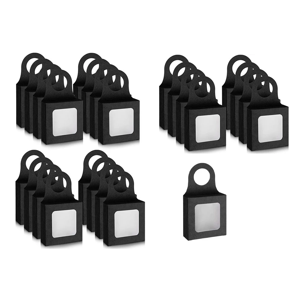 

Wine Bottle Box with Window Hanging Foldable Boxes Wine Labels for Wine Bottles for Decoration Bottle Hanger Favor Box B