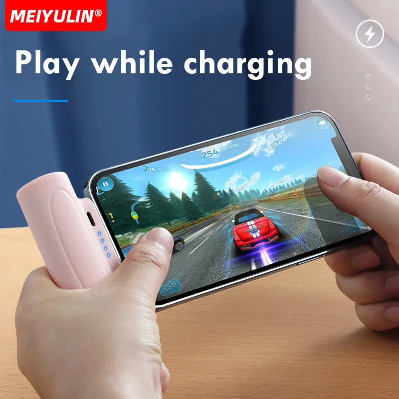 Портативный мини-аккумулятор емкостью 5000 мАч с фонариком Type-C Маленькое быстрое