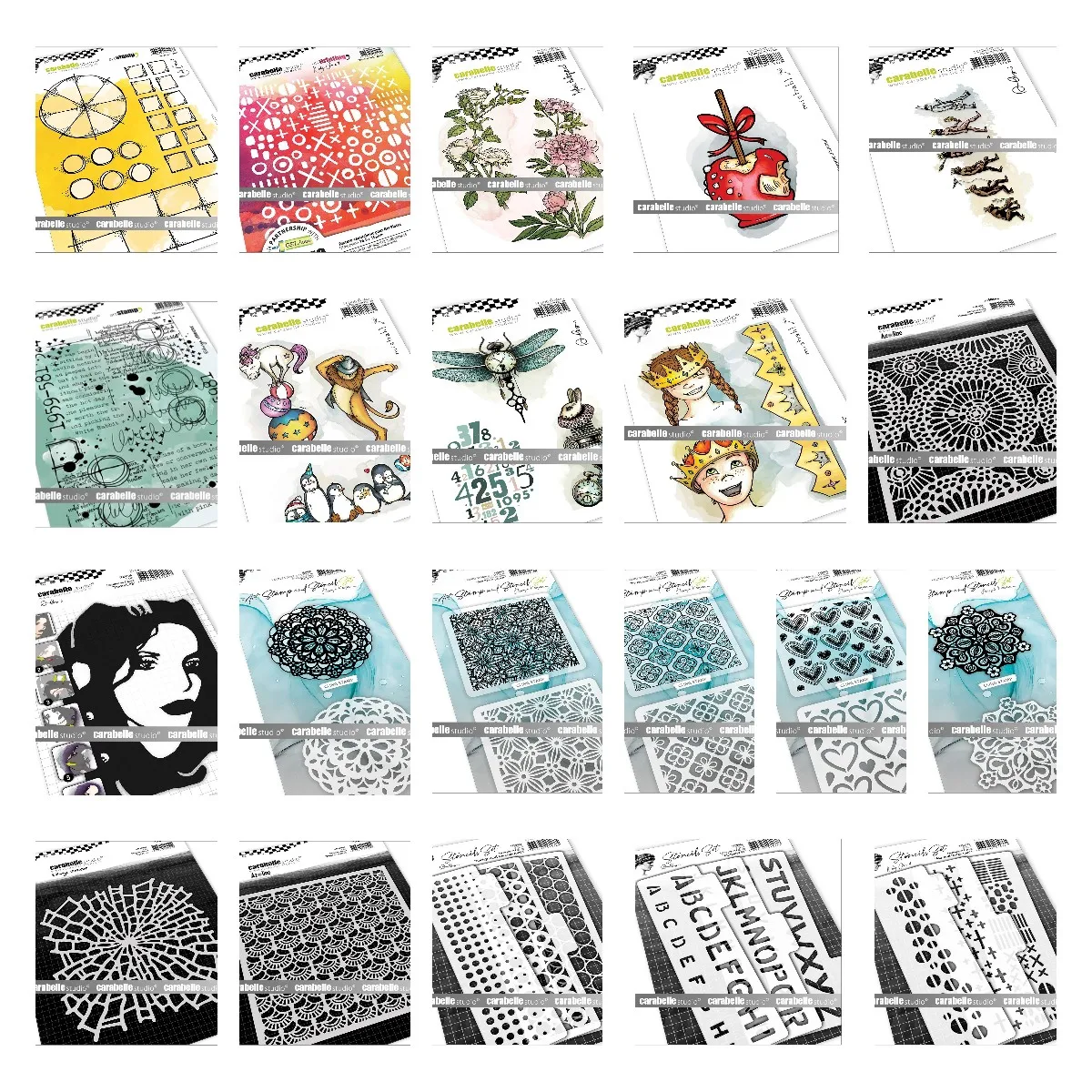 Трафарет со стрекозой, яблоком, цветком, буквой февраля 2023 года