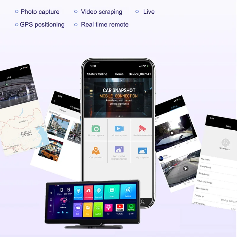 $135.80 Pongki Q98 Dash Cam Android 8.1 RAM4G ROM32G ADAS FHD 1080P Dual Lens GPS Google Navigation Bluetooth Car Dvr Recorder 4G