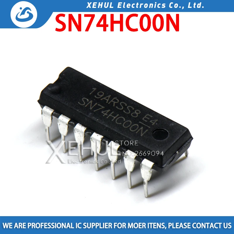 

100pcs/lot New 74HC00 74HC00N SN74HC00N Logic gate/inverter Logic chip DIP-14