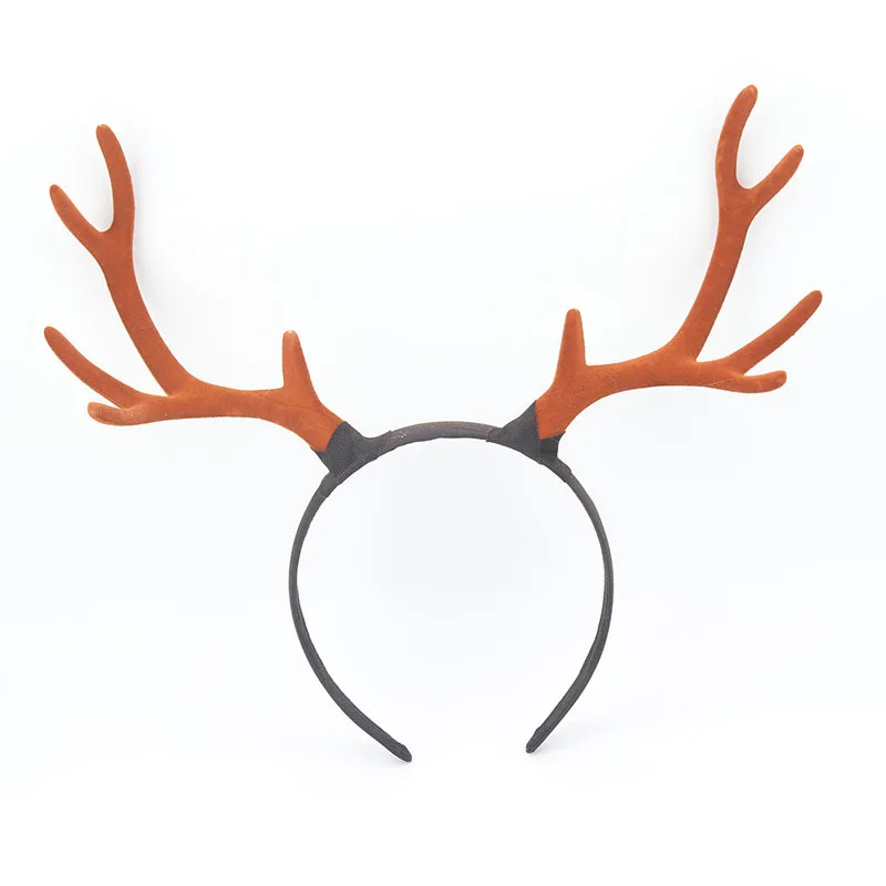 

10pcs Large Antler Ears Hairband Girls Brown Deer Horn Elk Headband Headpiece for Party Holloween Cosplay Christmas