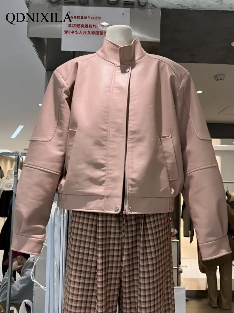 Women's Leather Jacket Spring Jacket Women New Coat & Jacket Loose Slim Lapel Leather Coat Women Jacket Top Leather Jacket Women