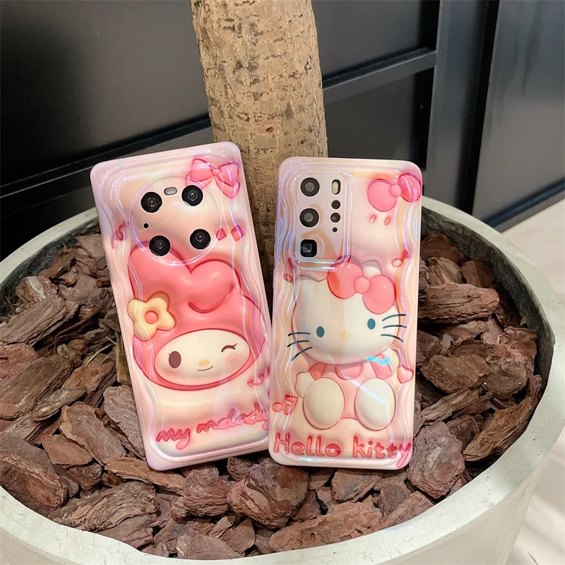 Японский розовый Аниме KT IMD чехол для телефона Huawei P30 P40Pro Mate40/40Pro Nova5 Nova7 мягкая задняя полная защита корпуса