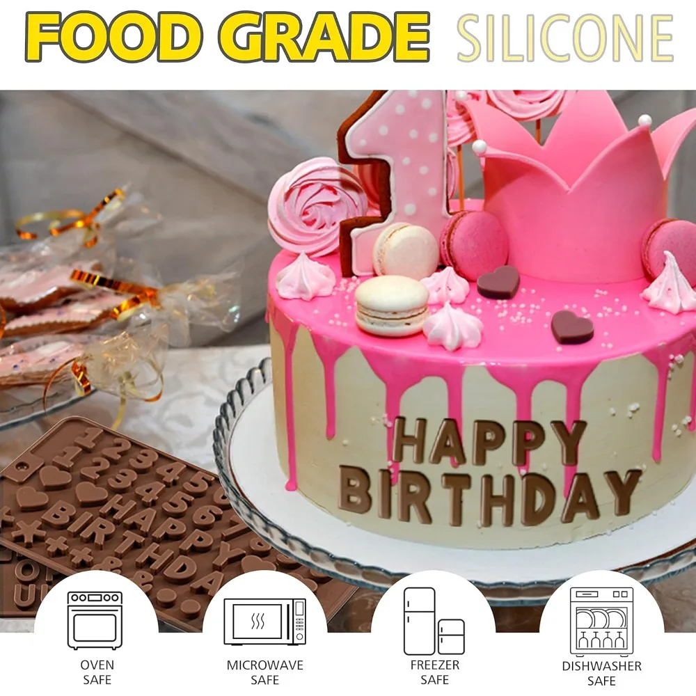 2 шт. силиконовые формы для шоколада буквы и цифры