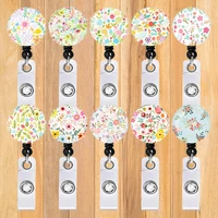 a0721 flower letter retractable nurse badge reel clip badge holder students doctor id card holder fashion new buckle 2022