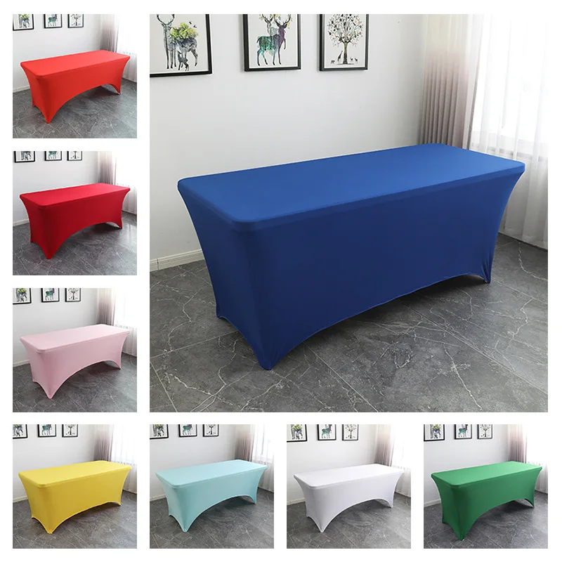 27 Colours Wedding Table Cover Spandex Table Cloth Lycra Rectangle Hotel Banquet Birthday Party Meeting Room Decoration