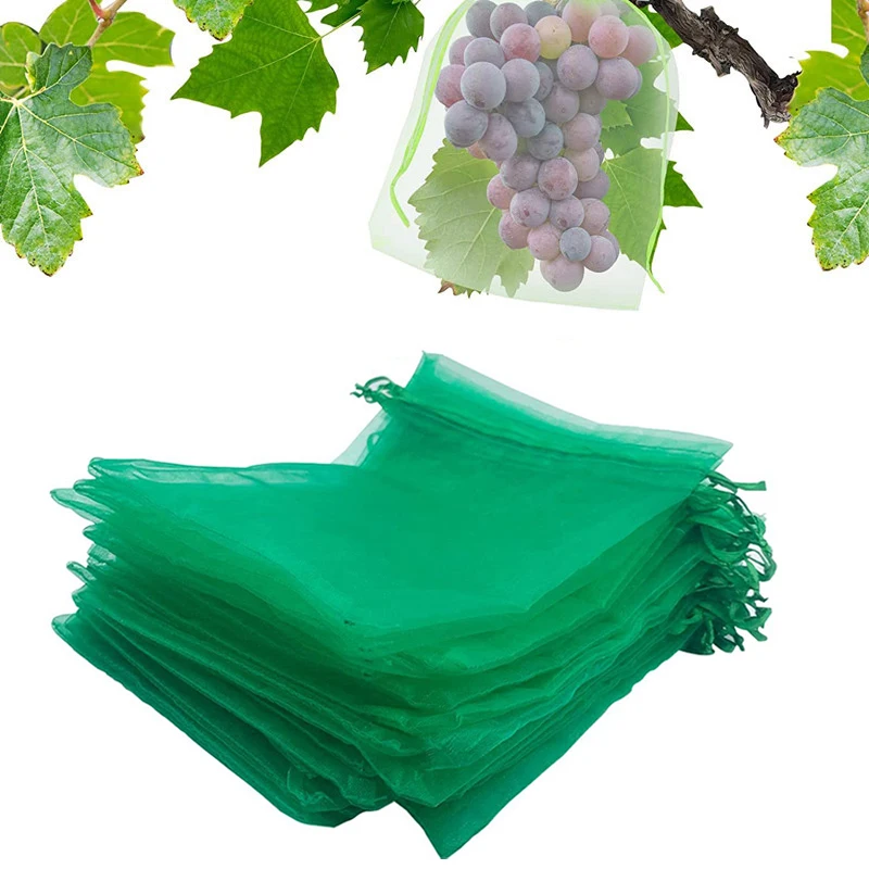 

Пакеты для защиты фруктов от вредителей, садовые сетчатые мешки для защиты от птиц, клубники, винограда, сетчатые пакеты для выращивания растений, 20 шт.