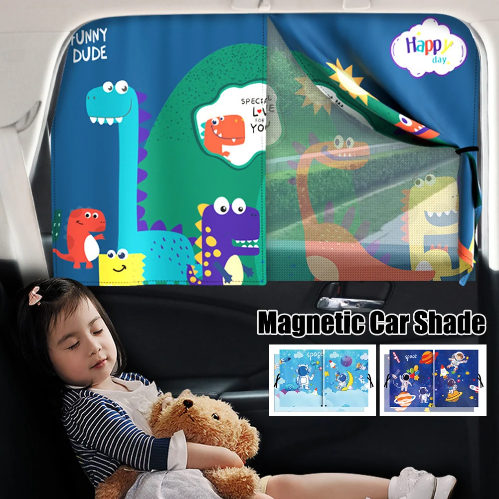 

Magnetic Car Sunshade Cartoon Window Curtain Cover With Mesh Mosquito Proof For Kids UV Protection Shade For Car Truck Sedan SUV