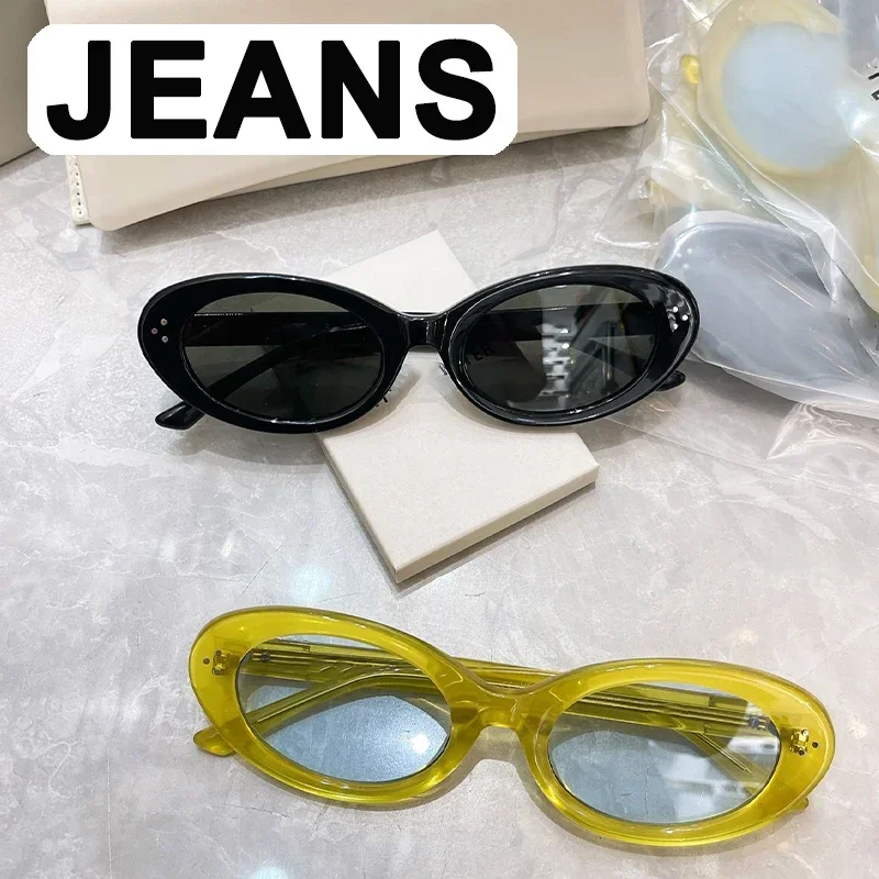 

Солнцезащитные очки YUUMI для мужчин и женщин, нежные джинсовые Роскошные брендовые дизайнерские солнечные очки, уличные винтажные трендовые UV400