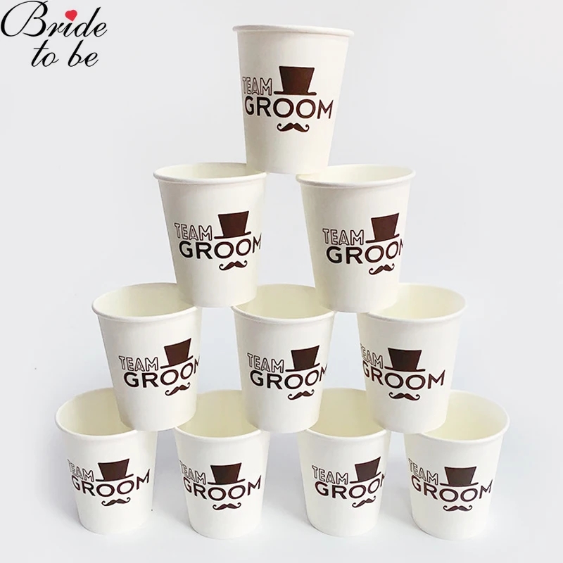 

10 PCS Team Groom Cups Bridal Shower Party Plastic Cup Team Bride Drinking Cups Bachelorette Hen Wedding Party Decor Supply