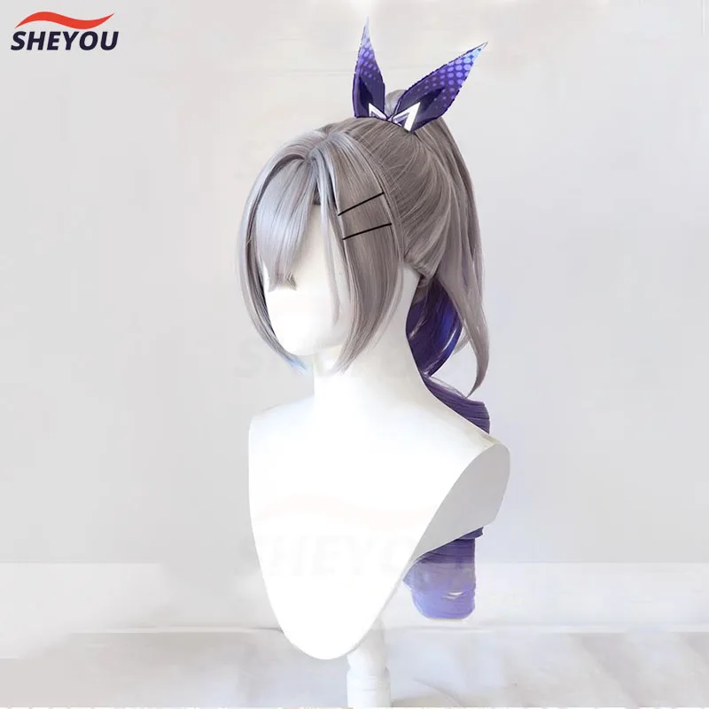 Новинка! Парик для косплея серебряного волка Honkai со звездами рейками