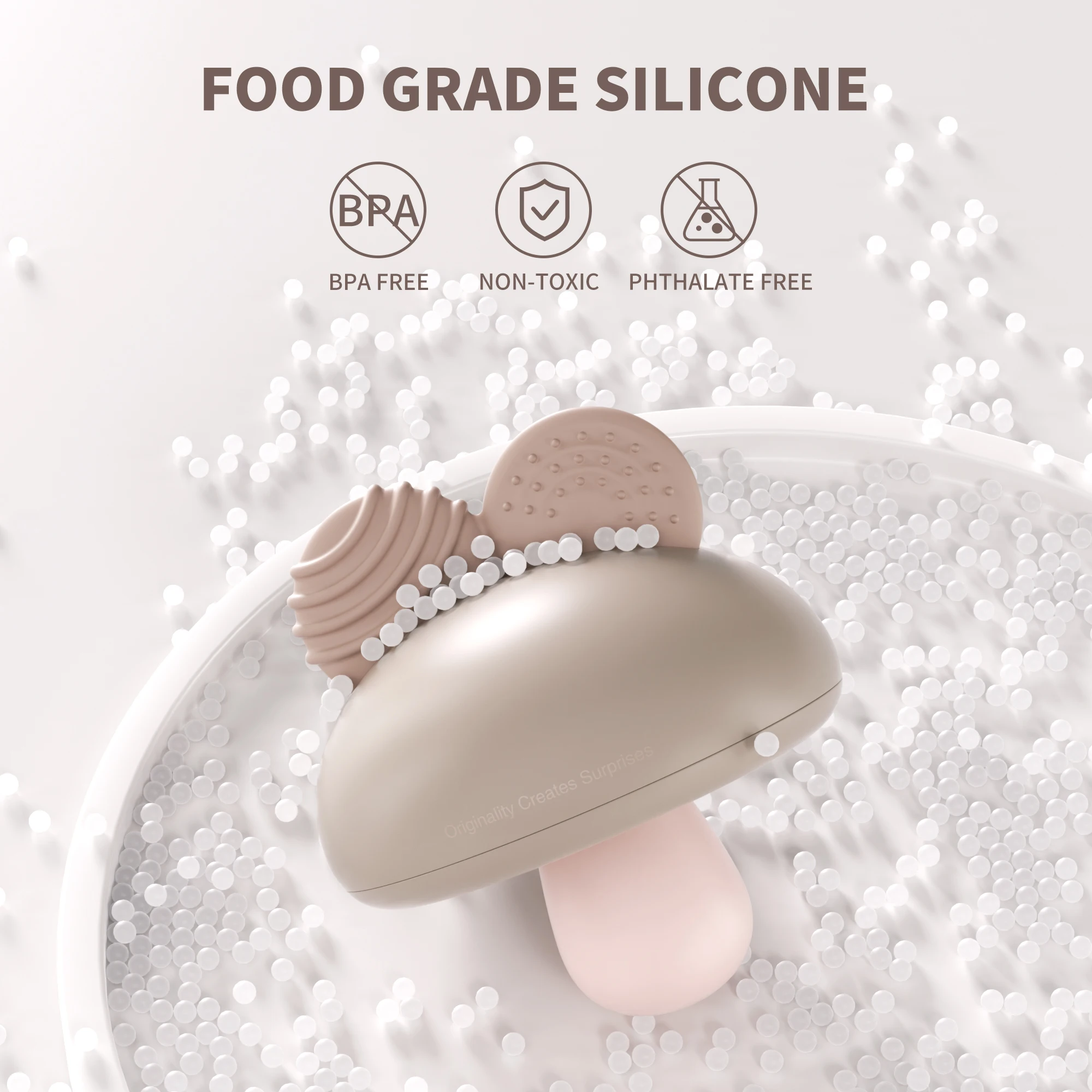 BANSHILI Грибная Мышь Детские Прорезыватели Игрушка Погремушка Силиконовая 3 месяца