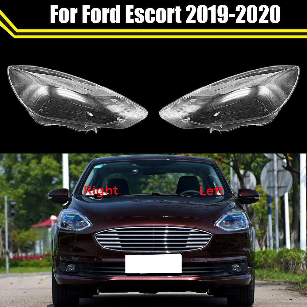 Cubierta de faro delantero de coche, pantalla de lámpara de cristal transparente, tapas de lente automática para Ford Escort 2019 2020 de alto