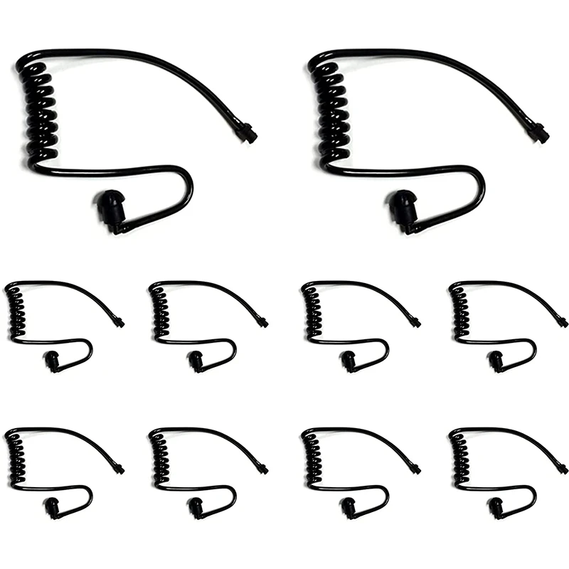 10Pack Replacement Acoustic Coil Tube Walkie Talkie Earpieces for Baofeng Motorola Kenwood Retevis Midland Two Way Radio Headset
