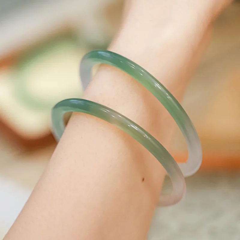 Banshan Banshui тонкий браслет из халцедона 6 мм с градиентом Нефритовый бюстгальтер в