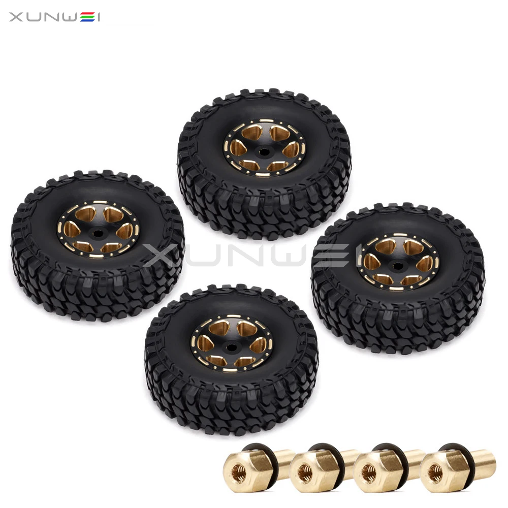 4 шт. 1 0 дюйма латунные колесные диски с бусинами шины для RC 1/24 Axial SCX24 90091 Kyosho Off Roac Car