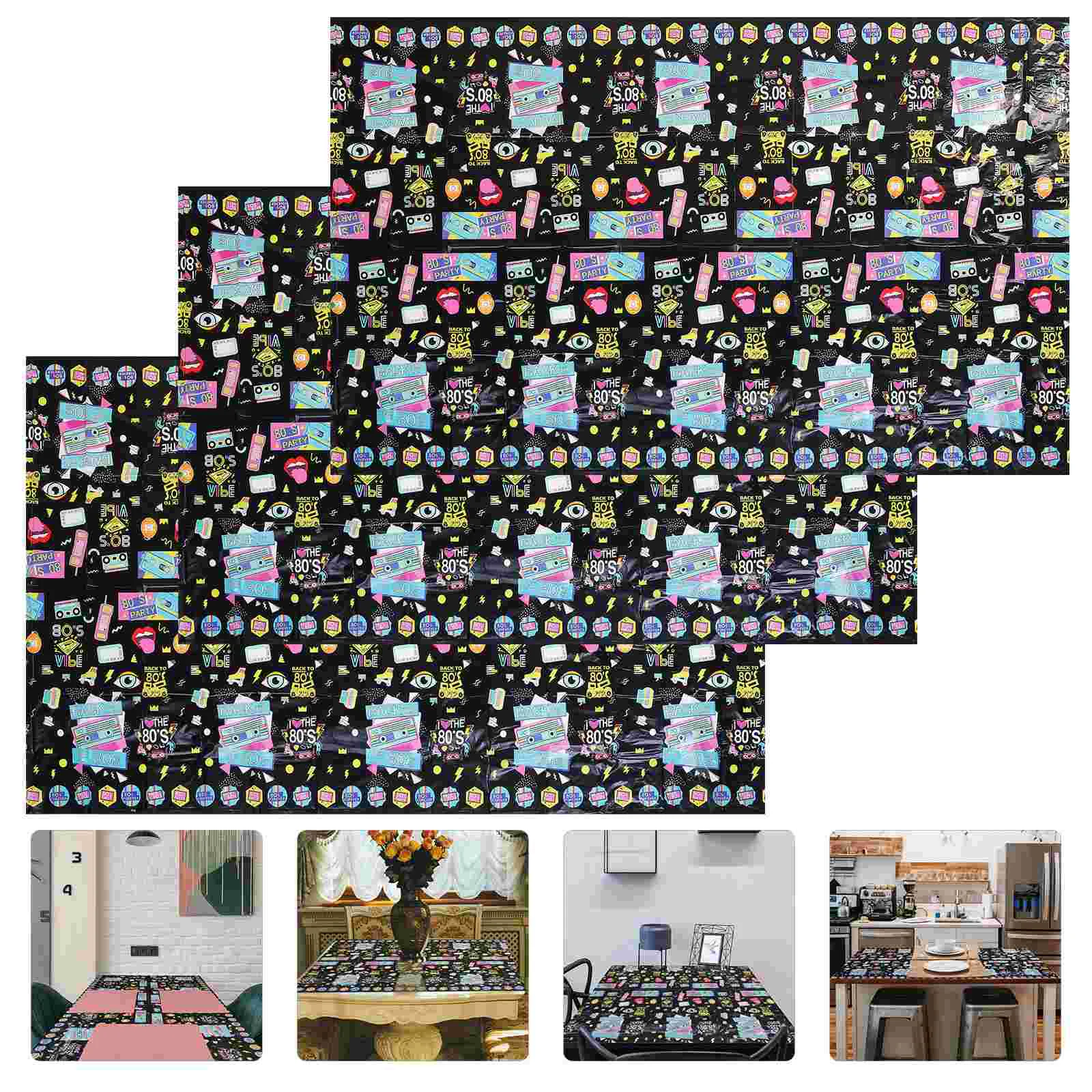

3pcs Tablecloth Birthday Table Runner Decorative Tablecloth Banquet Decoration