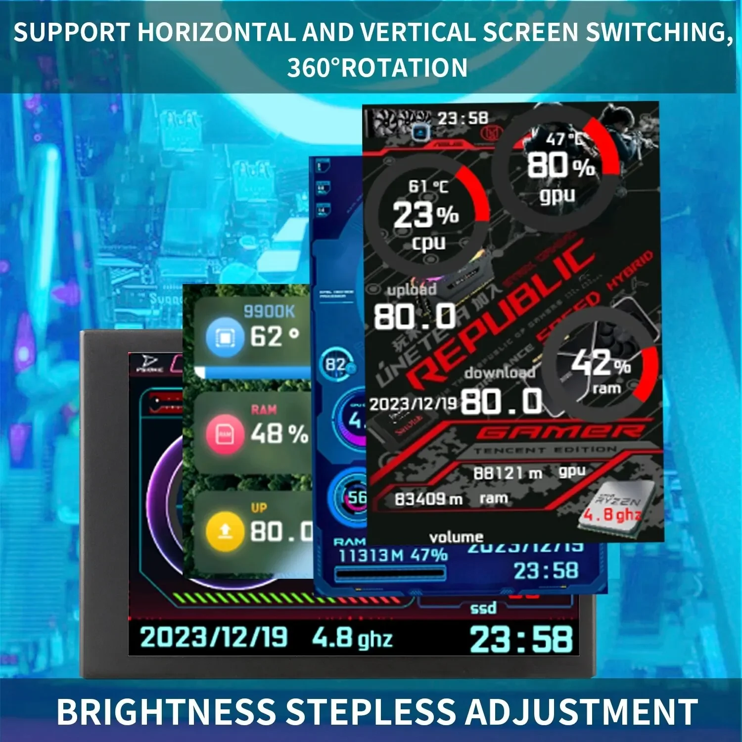 3 5 дюйма встроенный экран IPS 320*480 для мониторинга работы процессора