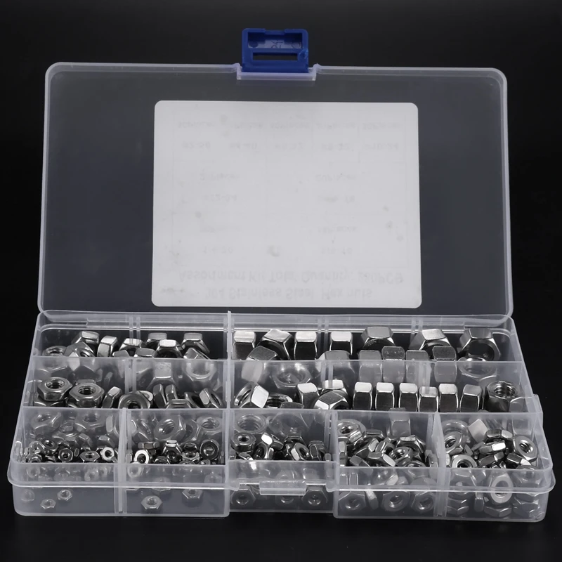 

Гайки из нержавеющей стали от 2 до 56 до 3/8 дюймов, ch-16 UNC, Набор шестигранных гаек в ассортименте для винтов