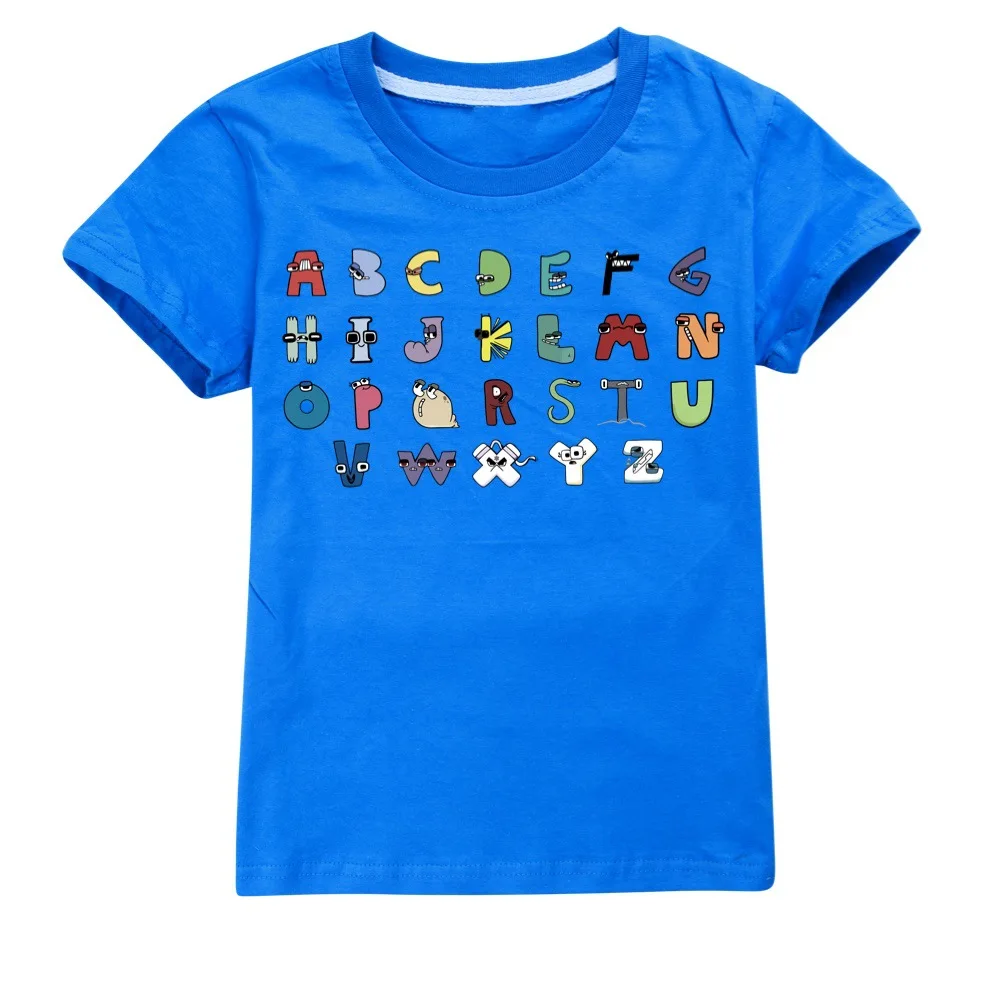 

Summer 14 Colors Casual Fashion Boys Girls Cotton Clothes Alphabet Print Graphic lore Tops Teenage Short Sleeve Tshirts For Kids