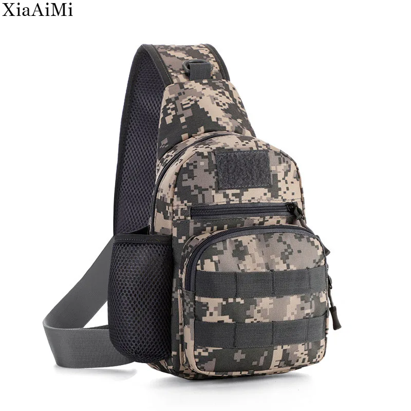 Camouflage Men'S Shoulder Bag Large Capacity Outdoor Sports Chest Bag Multifunctional Waterproof Cloth Military Tactical Bag